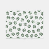 Doodle Paws, Hundepaws, grüne Paws Fleecedecke (Vorderseite (Horizontal))