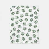 Doodle Paws, Hundepaws, grüne Paws Fleecedecke (Vorderseite)