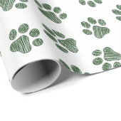 Doodle Paws, Hundepaws, grüne Paws Geschenkpapier (Rolleneckpunkt)