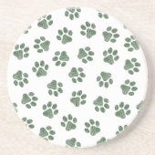 Doodle Paws, Hundepaws, grüne Paws Getränkeuntersetzer (Vorne)
