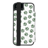 Doodle Paws, Hundepaws, grüne Paws Incipio iPhone Geldbeutel-Hülle (Folio Rückseite)
