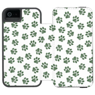 Doodle Paws, Hundepaws, grüne Paws Incipio Watson™ iPhone 5 Geldbörsen Hülle