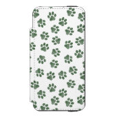 Doodle Paws, Hundepaws, grüne Paws Incipio iPhone Geldbeutel-Hülle (Folio Vorderseite)