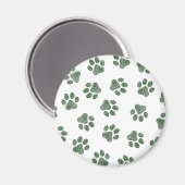 Doodle Paws, Hundepaws, grüne Paws Magnet (Vorderseite/Rückseite)