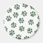 Doodle Paws, Hundepaws, grüne Paws Magnet (Vorne)