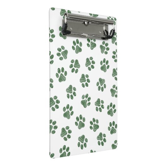 Doodle Paws, Hundepaws, grüne Paws Mini Klemmbrett (Schrägansicht)