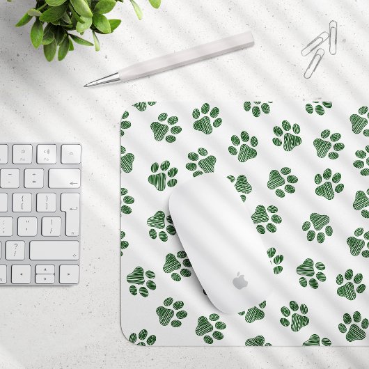Doodle Paws, Hundepaws, grüne Paws Mousepad