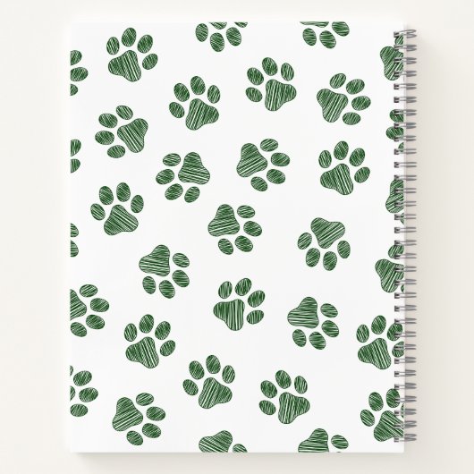 Doodle Paws, Hundepaws, grüne Paws Notizblock (Rückseite)