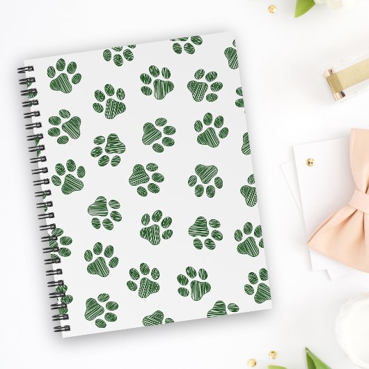 Doodle Paws, Hundepaws, grüne Paws Notizblock