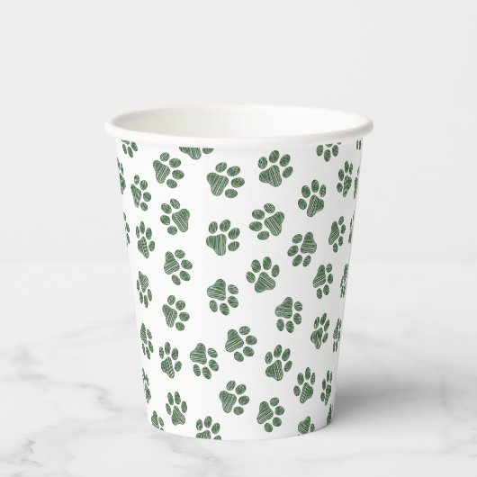 Doodle Paws, Hundepaws, grüne Paws Pappbecher (Rückseite)