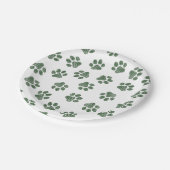 Doodle Paws, Hundepaws, grüne Paws Pappteller (Schrägansicht)