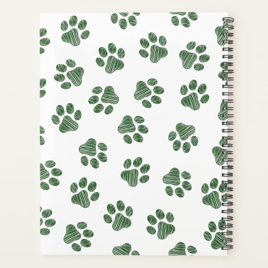 Doodle Paws, Hundepaws, grüne Paws Planer (Rückseite)
