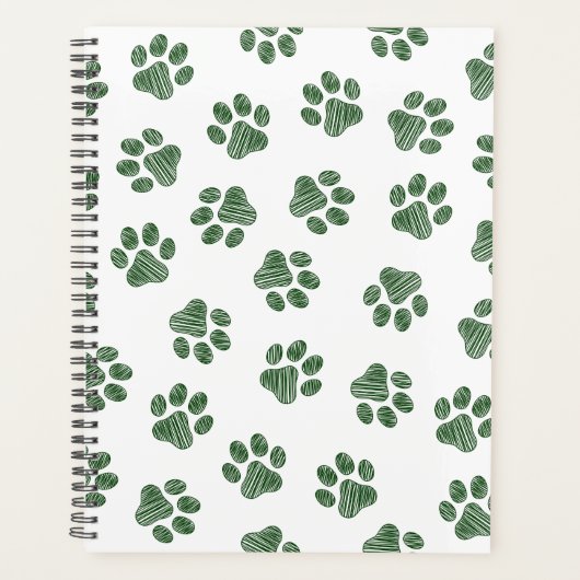 Doodle Paws, Hundepaws, grüne Paws Planer (Vorderseite)