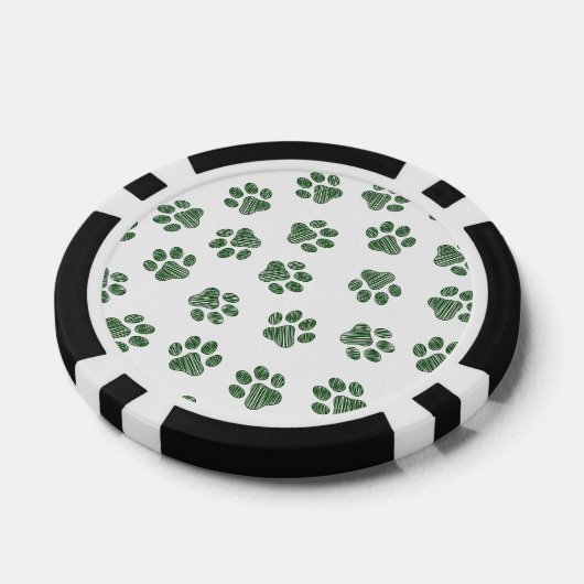 Doodle Paws, Hundepaws, grüne Paws Pokerchips (Einzeln)