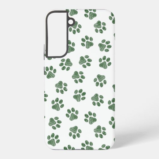Doodle Paws, Hundepaws, grüne Paws Samsung Galaxy Hülle (Rückseite)