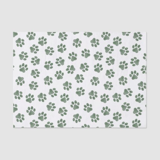Doodle Paws, Hundepaws, grüne Paws Seidenpapier (Vorderseite)