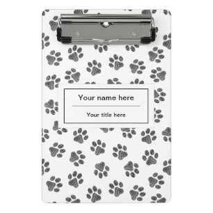 Doodle Paws, Hundepaws, Katzenpaws, schwarze Paws Mini Klemmbrett