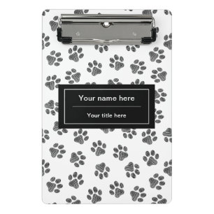 Doodle Paws, Hundepaws, Katzenpaws, schwarze Paws Mini Klemmbrett