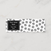 Doodle Paws, Hundepaws, Katzenpaws, schwarze Paws Mini Visitenkarte (Rückseite)