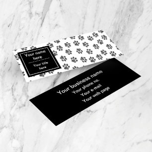 Doodle Paws, Hundepaws, Katzenpaws, schwarze Paws Mini Visitenkarte