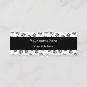 Doodle Paws, Hundepaws, Katzenpaws, schwarze Paws Mini Visitenkarte (Rückseite)
