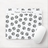 Doodle Paws, Hundepaws, Katzenpaws, schwarze Paws Mousepad (Mit Mouse)