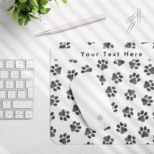 Doodle Paws, Hundepaws, Katzenpaws, schwarze Paws Mousepad