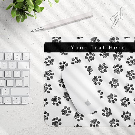 Doodle Paws, Hundepaws, Katzenpaws, schwarze Paws Mousepad