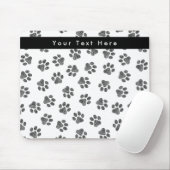 Doodle Paws, Hundepaws, Katzenpaws, schwarze Paws Mousepad (Mit Mouse)