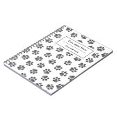 Doodle Paws, Hundepaws, Katzenpaws, schwarze Paws Notizblock (Linke Seite)