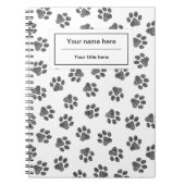 Doodle Paws, Hundepaws, Katzenpaws, schwarze Paws Notizblock (Vorderseite)