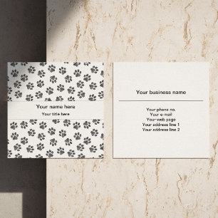 Doodle Paws, Hundepaws, Katzenpaws, schwarze Paws Quadratische Visitenkarte