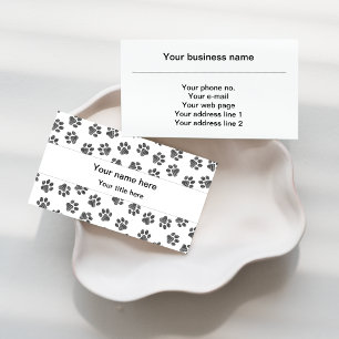 Doodle Paws, Hundepaws, Katzenpaws, schwarze Paws Visitenkarte