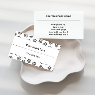 Doodle Paws, Hundepaws, Katzenpaws, schwarze Paws Visitenkarte