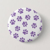 Doodle Paws, Hundepaws, Lila Paare Button (Vorderseite)