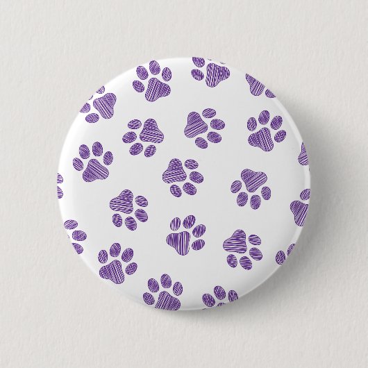Doodle Paws, Hundepaws, Lila Paare Button (Vorderseite)