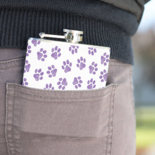 Doodle Paws, Hundepaws, Lila Paare Flachmann