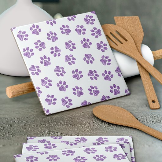 Doodle Paws, Hundepaws, Lila Paare Fliese