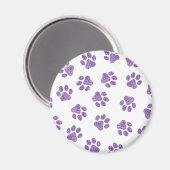 Doodle Paws, Hundepaws, Lila Paare Magnet (Vorderseite/Rückseite)