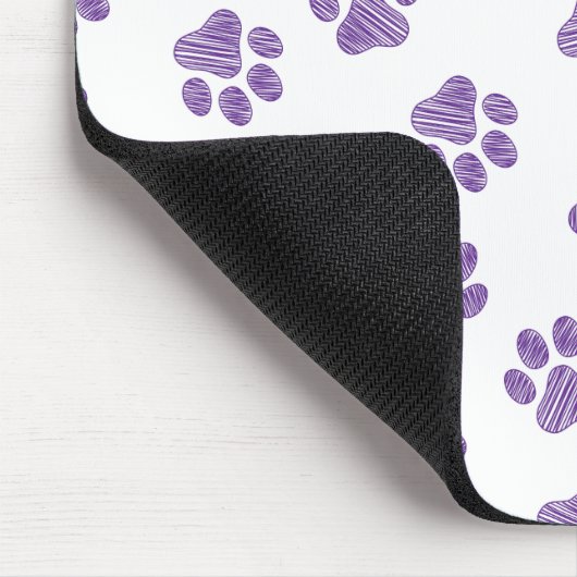 Doodle Paws, Hundepaws, Lila Paare Mousepad (Ecke)