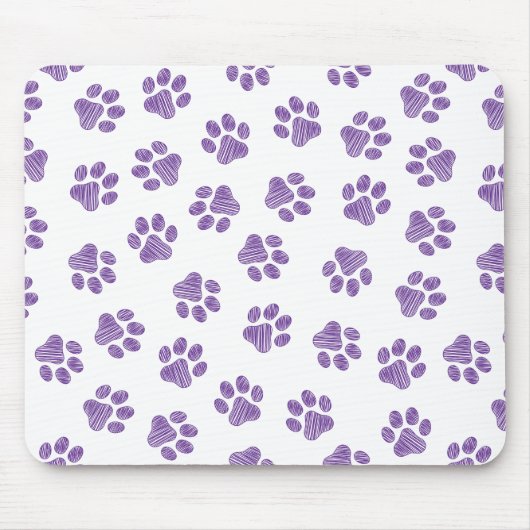 Doodle Paws, Hundepaws, Lila Paare Mousepad (Vorne)