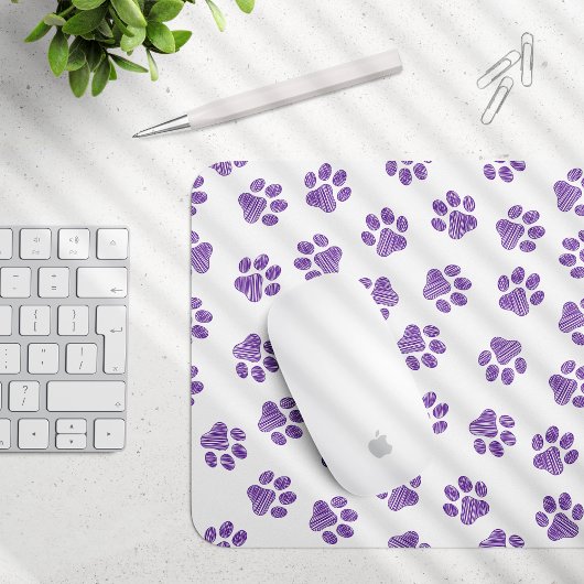 Doodle Paws, Hundepaws, Lila Paare Mousepad