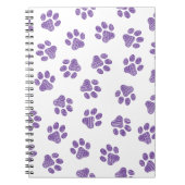 Doodle Paws, Hundepaws, Lila Paare Notizblock (Vorderseite)
