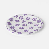 Doodle Paws, Hundepaws, Lila Paare Pappteller (Schrägansicht)