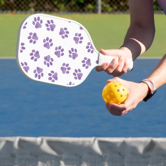 Doodle Paws, Hundepaws, Lila Paare Pickleball Schläger (InSitu)