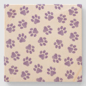 Doodle Paws, Hundepaws, Lila Paare Steinuntersetzer (Vorderseite)