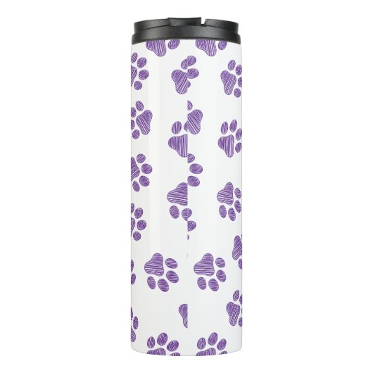 Doodle Paws, Hundepaws, Lila Paare Thermosbecher (Rückseite)