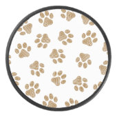 Doodle Paws, Hundepaws, orange Goldpaws Eishockey Puck (Vorderseite)