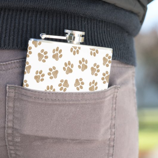 Doodle Paws, Hundepaws, orange Goldpaws Flachmann (Beispiel)