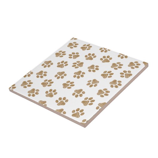 Doodle Paws, Hundepaws, orange Goldpaws Fliese (Seite)